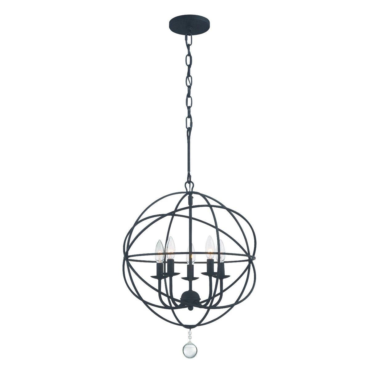 Solaris 5 Light Black Mini Chandelier 9224-BK