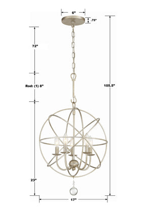 Solaris 5 Light Black Mini Chandelier 9224-BK