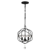 Solaris 3 Light Black Mini Chandelier 9225-BK