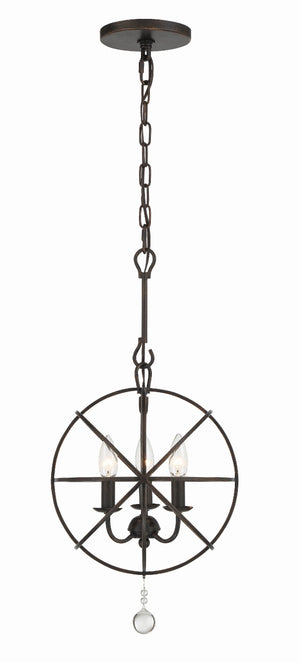 Solaris 3 Light Black Mini Chandelier 9225-BK