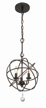 Solaris 3 Light Black Mini Chandelier 9225-BK