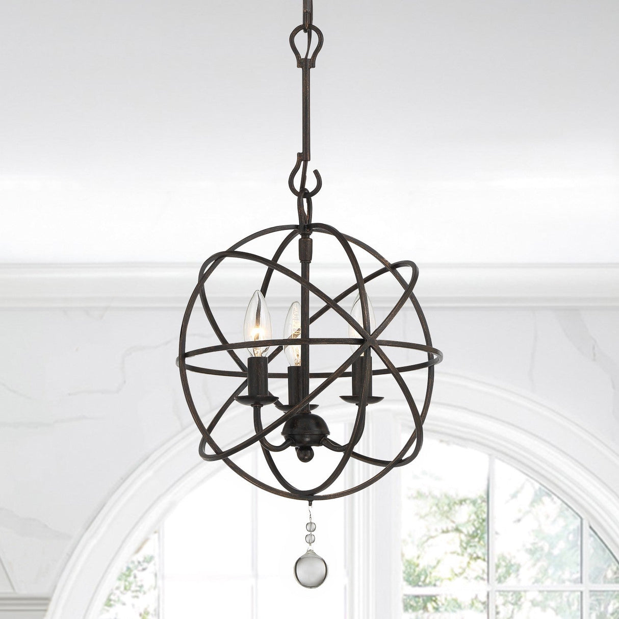 Solaris 3 Light Black Mini Chandelier 9225-BK