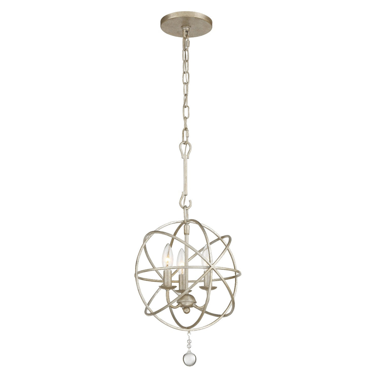 Solaris 3 Light Olde Silver Mini Chandelier 9225-OS