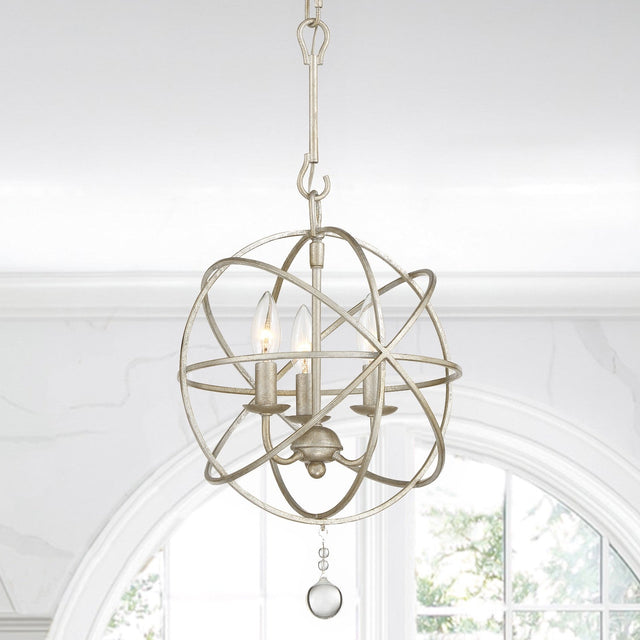 Solaris 3 Light Black Mini Chandelier 9225-BK