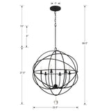 Solaris 6 Light Black Chandelier 9226-BK