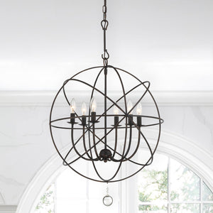 Solaris 6 Light Black Chandelier 9226-BK