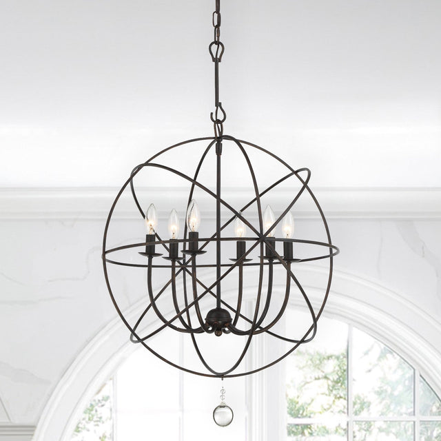 Solaris 6 Light Black Chandelier 9226-BK