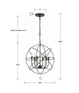 Solaris 6 Light Black Chandelier 9226-BK