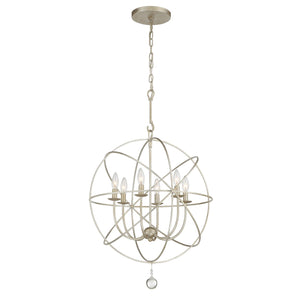Solaris 6 Light Olde Silver Sphere Chandelier 9226-OS