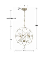 Solaris 6 Light Black Chandelier 9226-BK