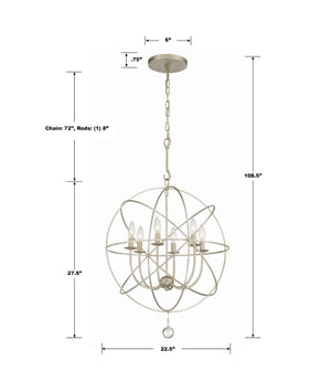 Solaris 6 Light Black Chandelier 9226-BK
