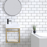 Pierre 19.5 Single, Open Shelf, Gold Metal Frame Bathroom Vanity