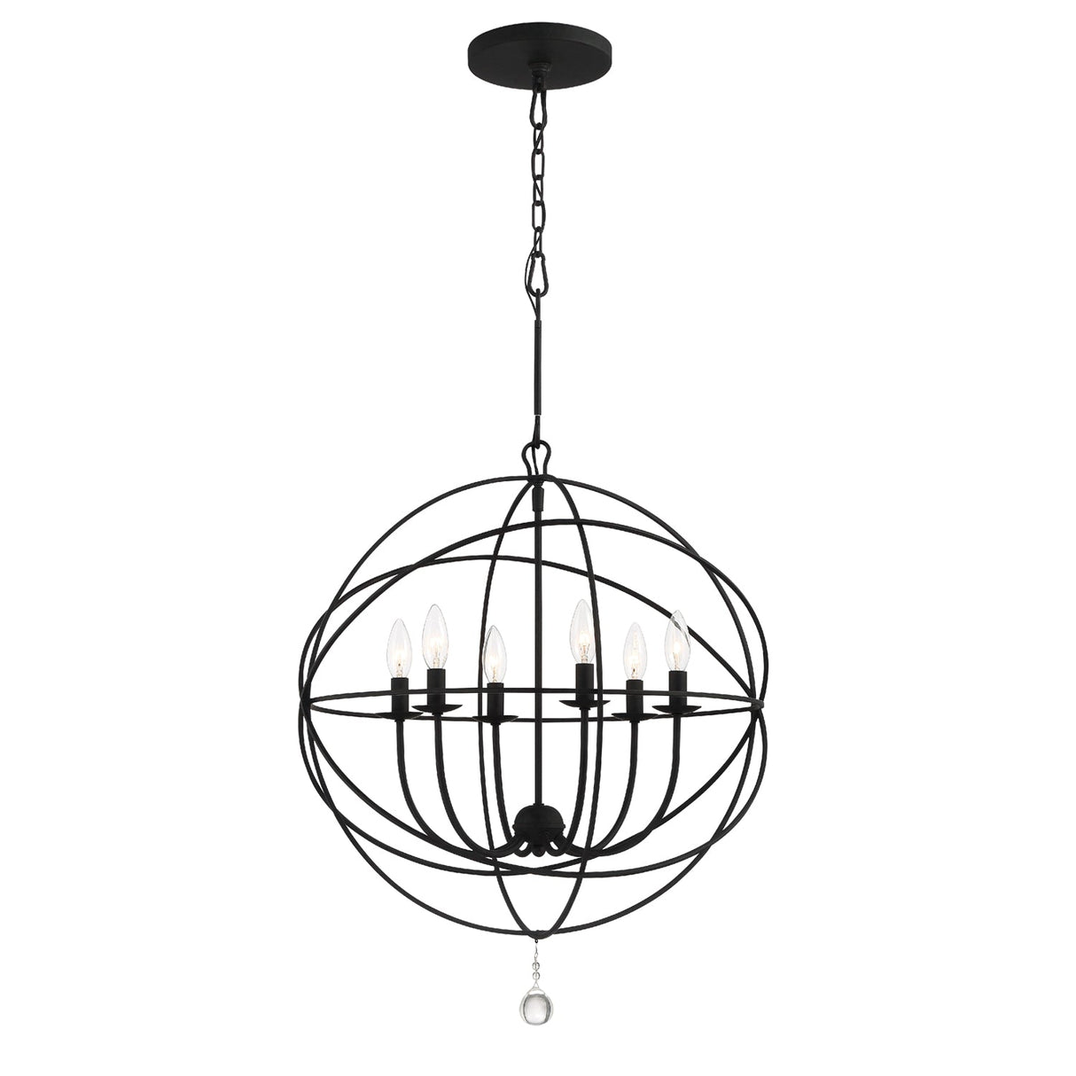 Solaris 6 Light Black Sphere Chandelier 9228-BK