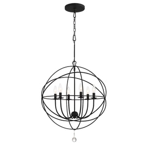 Solaris 6 Light Black Sphere Chandelier 9228-BK