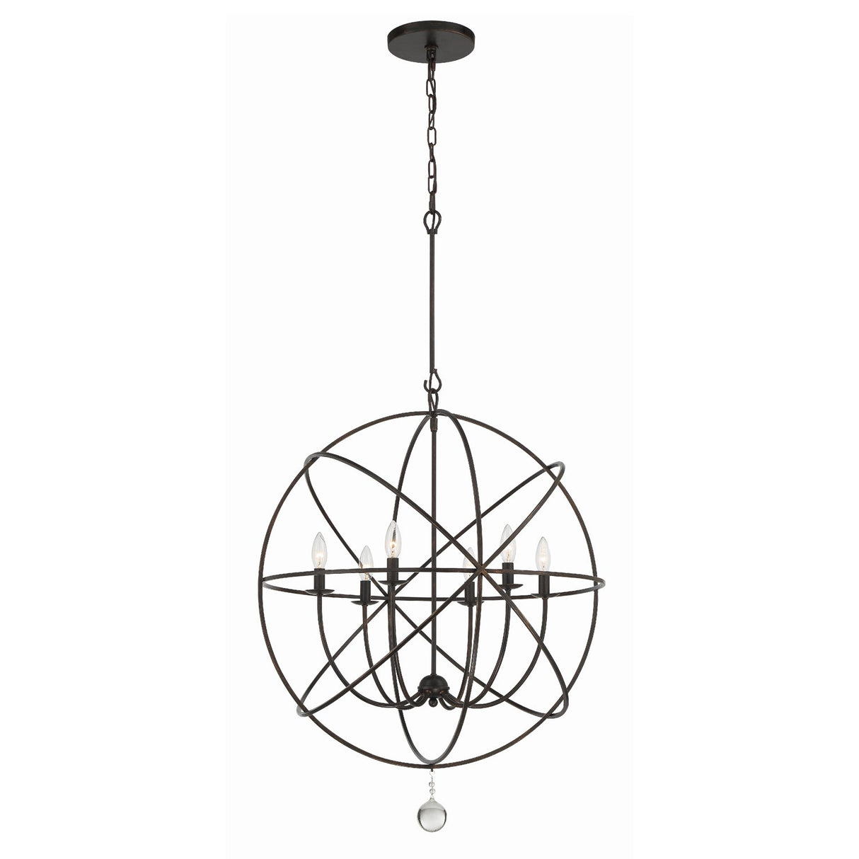 Solaris 6 Light English Bronze Sphere Chandelier 9228-EB