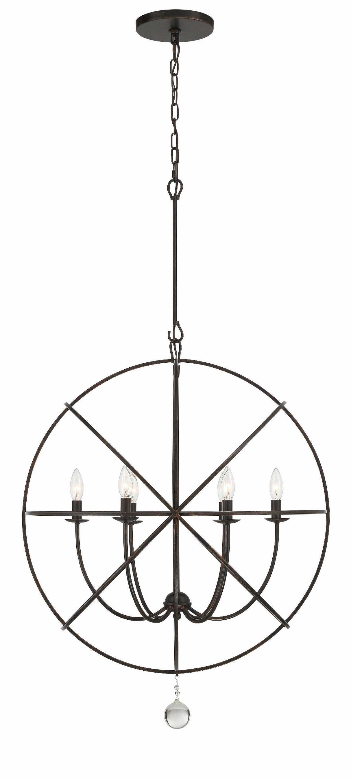 Solaris 6 Light Black Sphere Chandelier 9228-BK