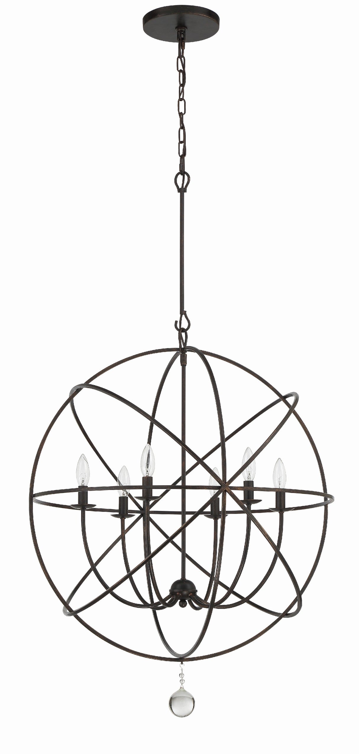 Solaris 6 Light Black Sphere Chandelier 9228-BK