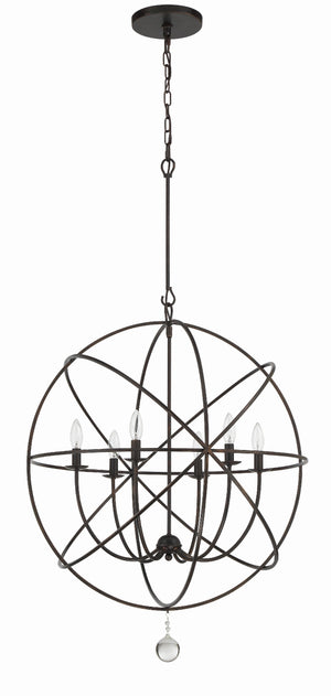 Solaris 6 Light Black Sphere Chandelier 9228-BK
