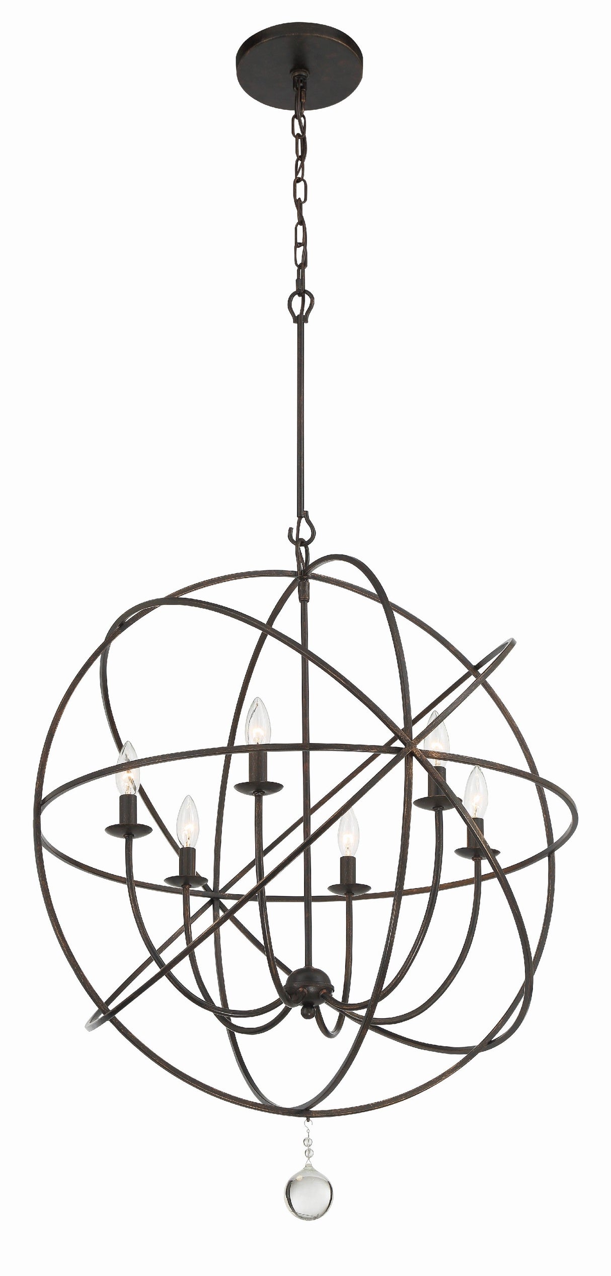 Solaris 6 Light Black Sphere Chandelier 9228-BK