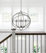 Solaris 6 Light Black Sphere Chandelier 9228-BK