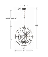 Solaris 6 Light Black Sphere Chandelier 9228-BK