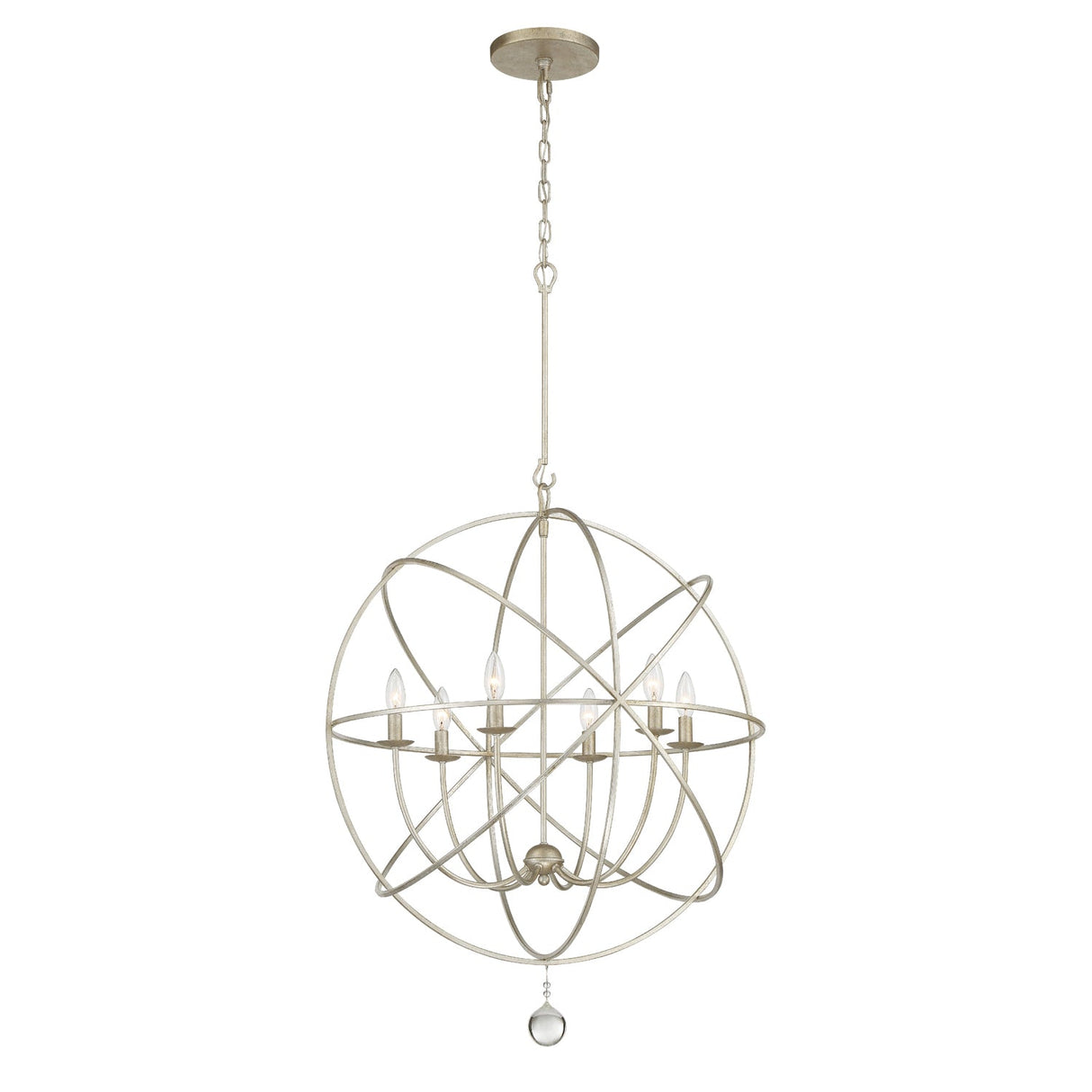 Solaris 6 Light Olde Silver Sphere Chandelier 9228-OS