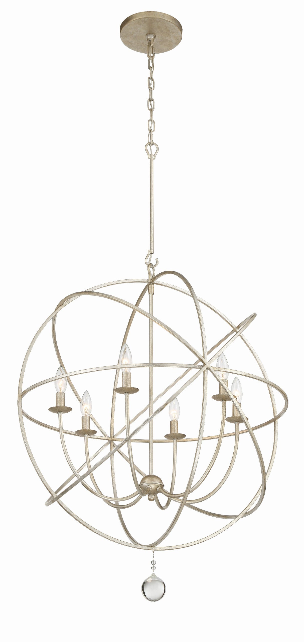 Solaris 6 Light Black Sphere Chandelier 9228-BK