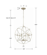 Solaris 6 Light Black Sphere Chandelier 9228-BK