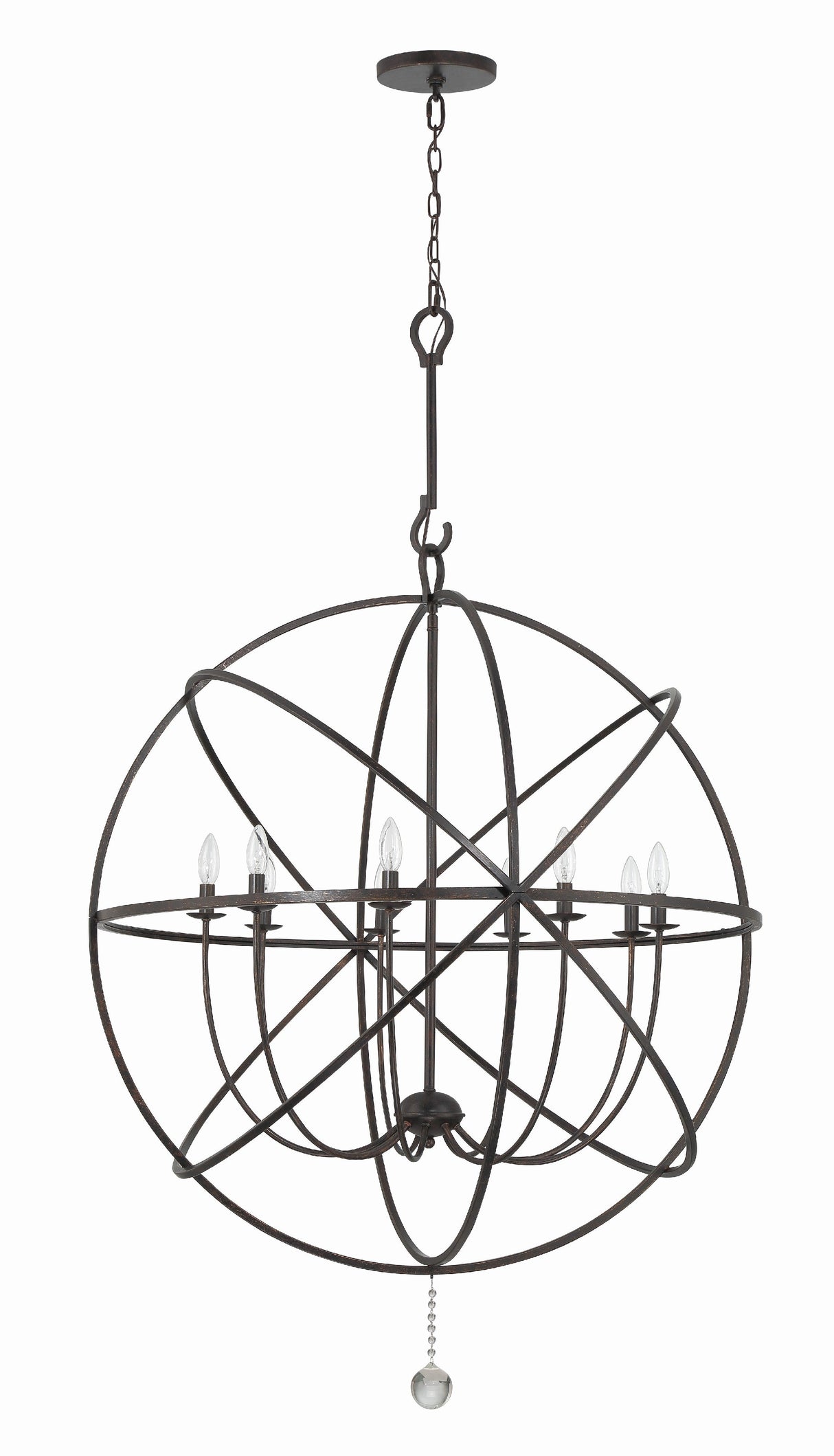 Solaris 9 Light English Bronze Sphere Chandelier 9229-EB