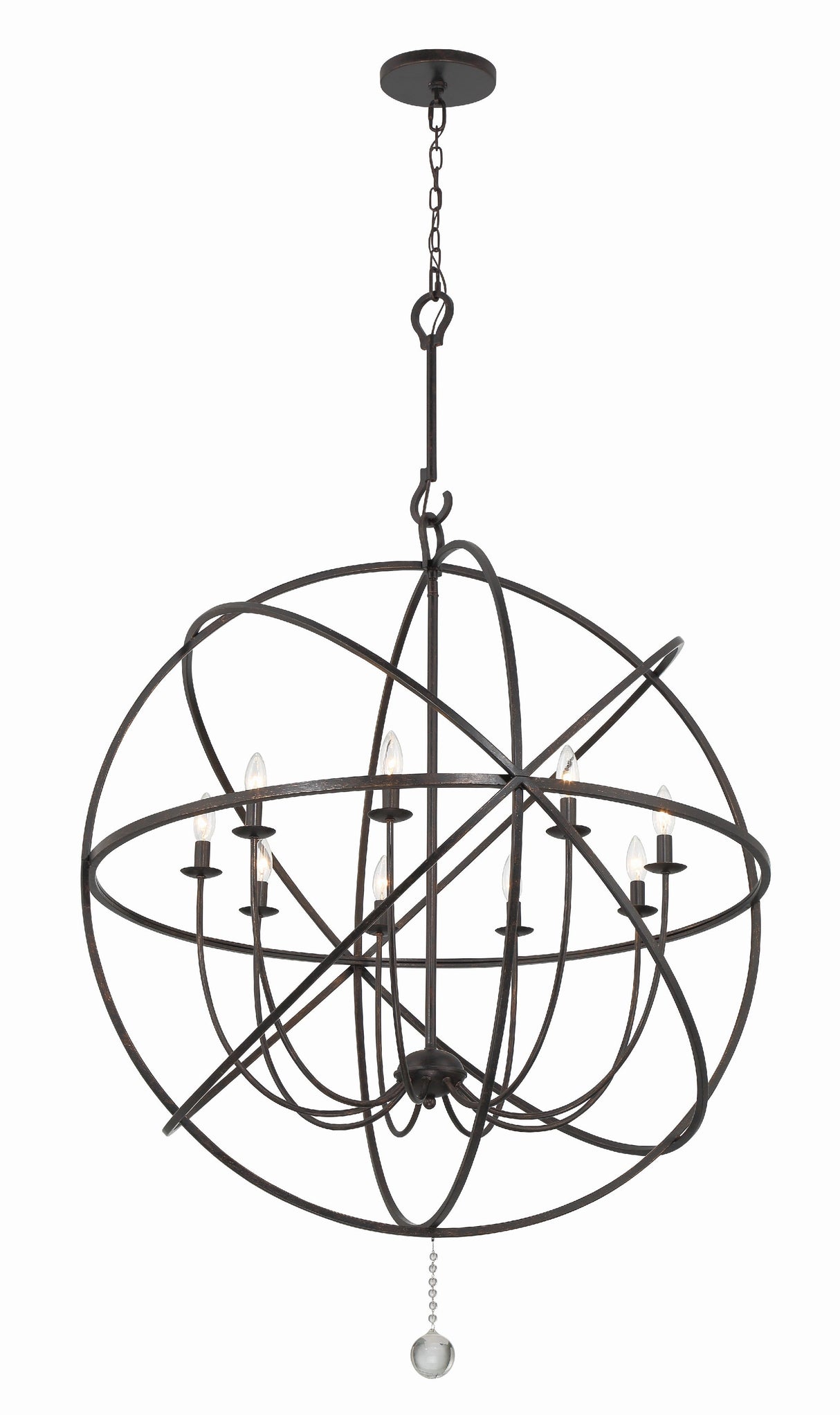 Solaris 9 Light English Bronze Sphere Chandelier 9229-EB