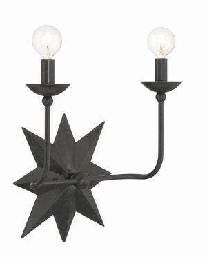 Astro 2 Light Black Sconce 9232-BK