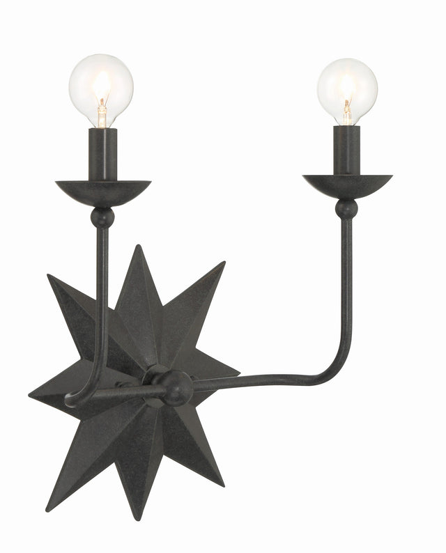 Astro 2 Light Black Sconce 9232-BK
