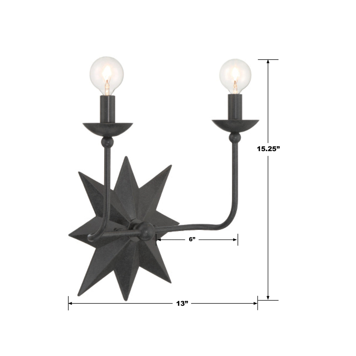 Astro 2 Light Black Sconce 9232-BK