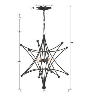 Astro 4 Light Black Chandelier 9236-BK