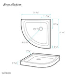 Voltaire 32 x 32 Acrylic White, Single-Threshold, Center Drain, Neo-angle Shower Base