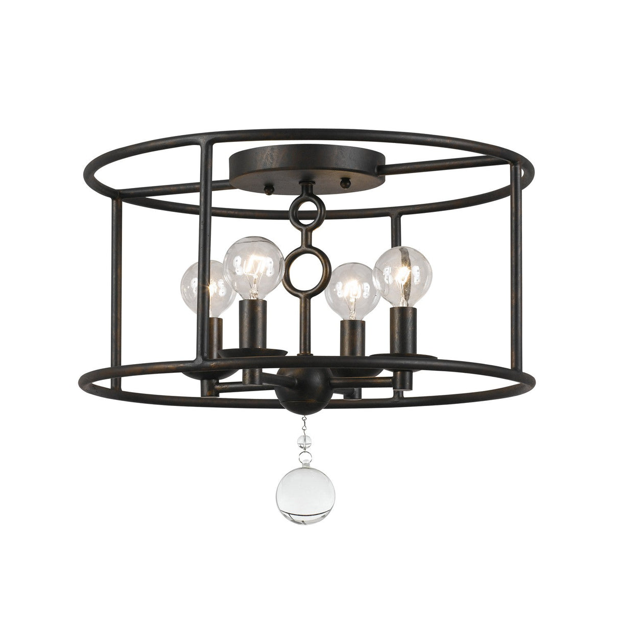 Cameron 4 Light English Bronze Semi Flush Mount 9267-EB