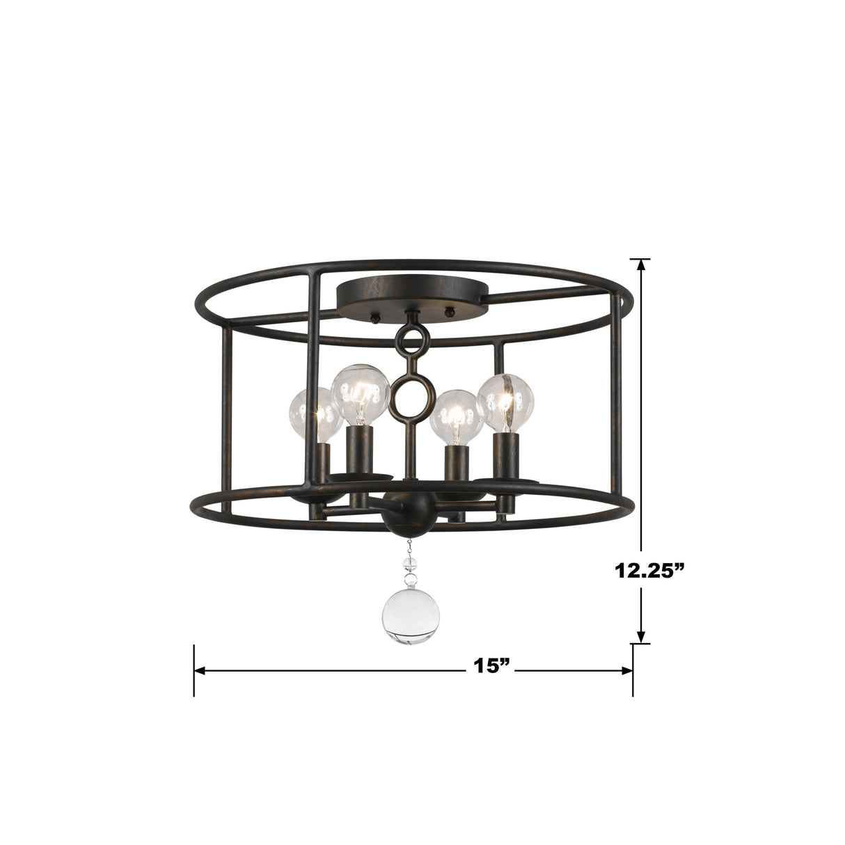Cameron 4 Light English Bronze Semi Flush Mount 9267-EB