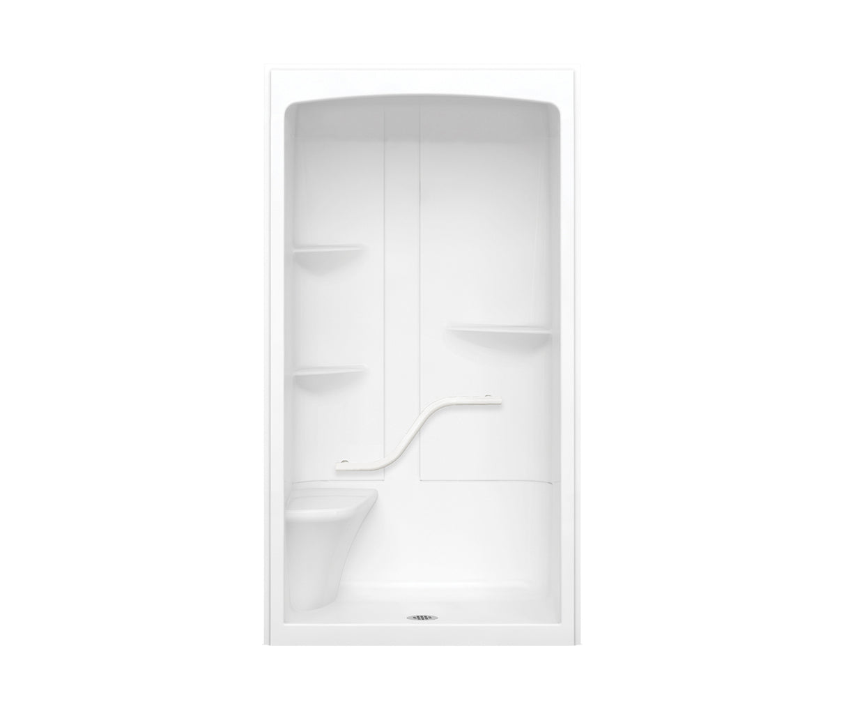 MAAX 105920-R-000-001 Camelia SHR-4834 Acrylic Alcove Center Drain One-Piece Shower in White