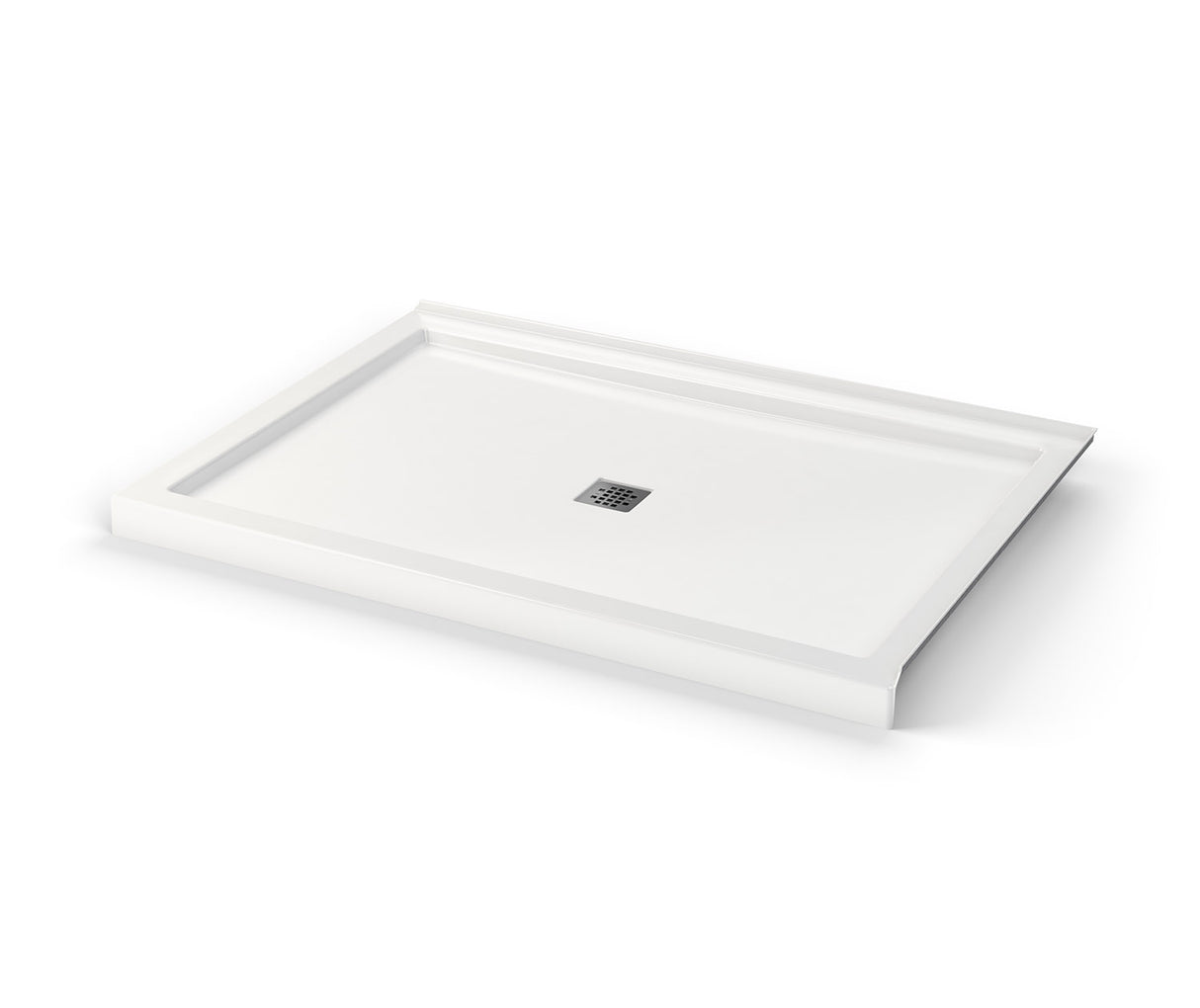 MAAX 420036-503-001-100 B3Square 6042 Acrylic Corner Right Shower Base in White with Center Drain