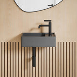 Lisse 17.5" Rectangle Concrete Wall-Mount Bathroom Sink in Dark Grey