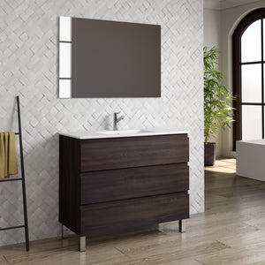 DAX Costa Engineered Wood Single Vanity Cabinet, Wenge DAX-COS014013