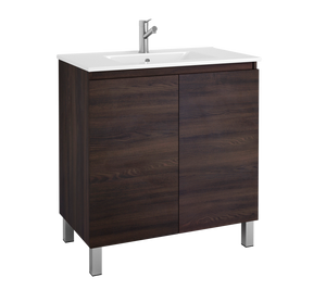 DAX Sunset Engineered Wood and Porcelain Onix Basin with Vanity, 32", Wenge DAX-SUN013213-ONX