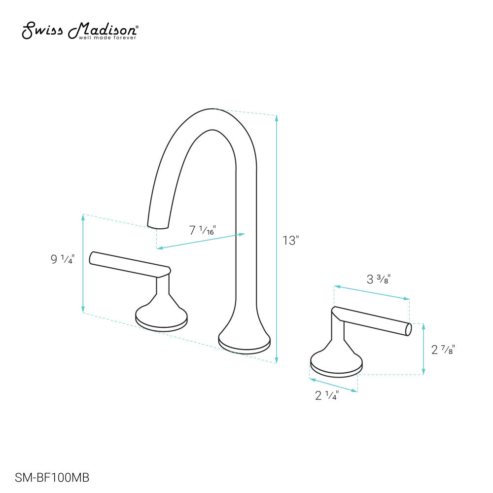 Daxton 8 in. Widespread Bathroom Faucet in Matte Black