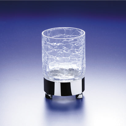 Round Crackled Crystal Glass Tumbler