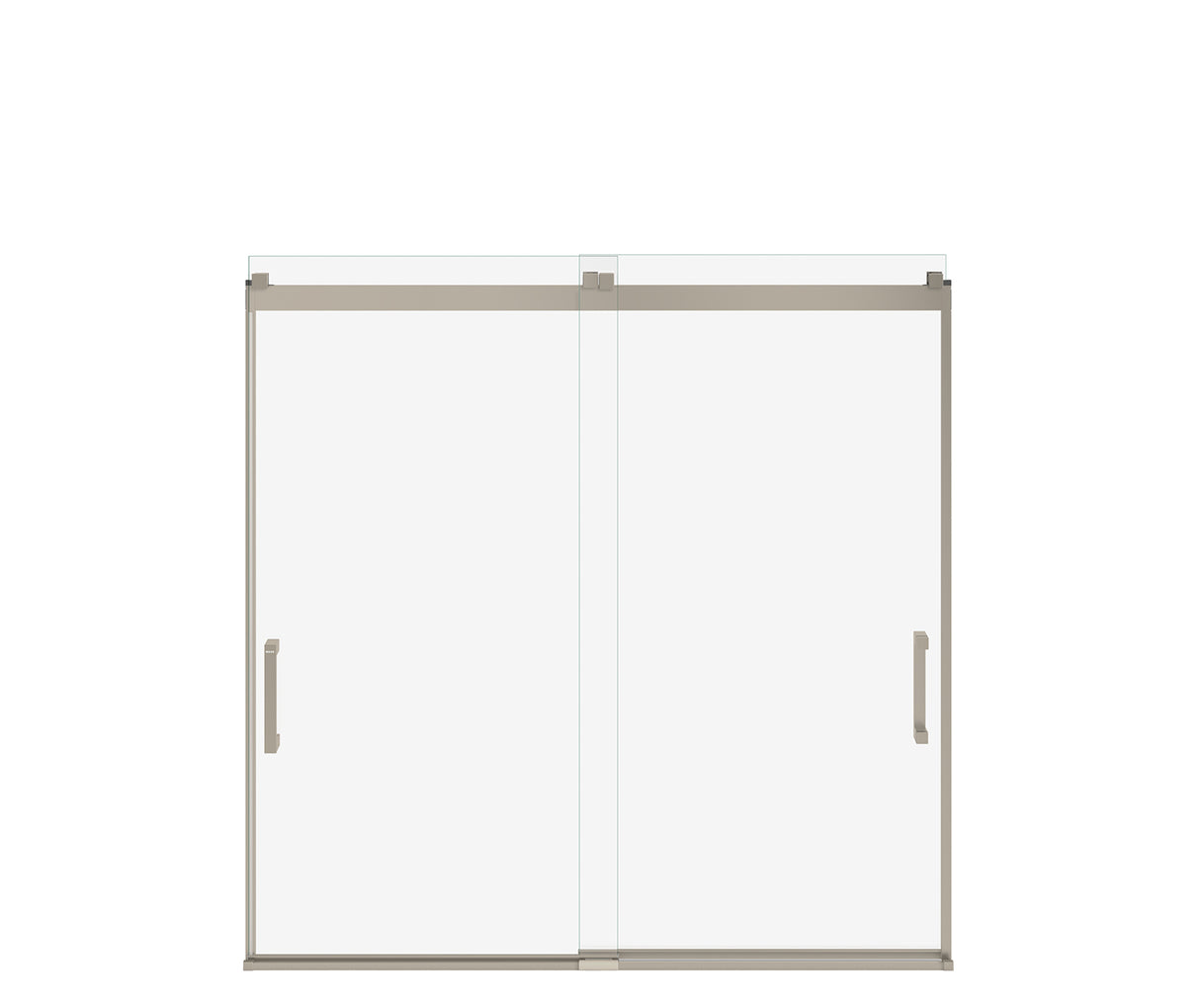 MAAX 135692-900-305-000 Revelation Square 56-59 x 56 ¾-59 ¼ in. 6 mm Bypass Tub Door for Alcove Installation with Clear glass in Brushed Nickel