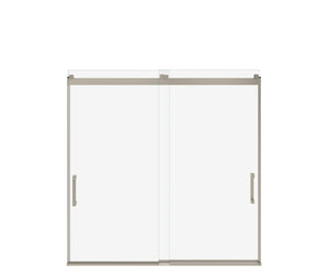 MAAX 135692-900-305-000 Revelation Square 56-59 x 56 ¾-59 ¼ in. 6 mm Bypass Tub Door for Alcove Installation with Clear glass in Brushed Nickel