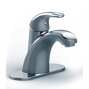 DAX Brass Single Handle Bathroom Faucet with 6" Deck Plate, Brushed Nickel DAX-8104-BN