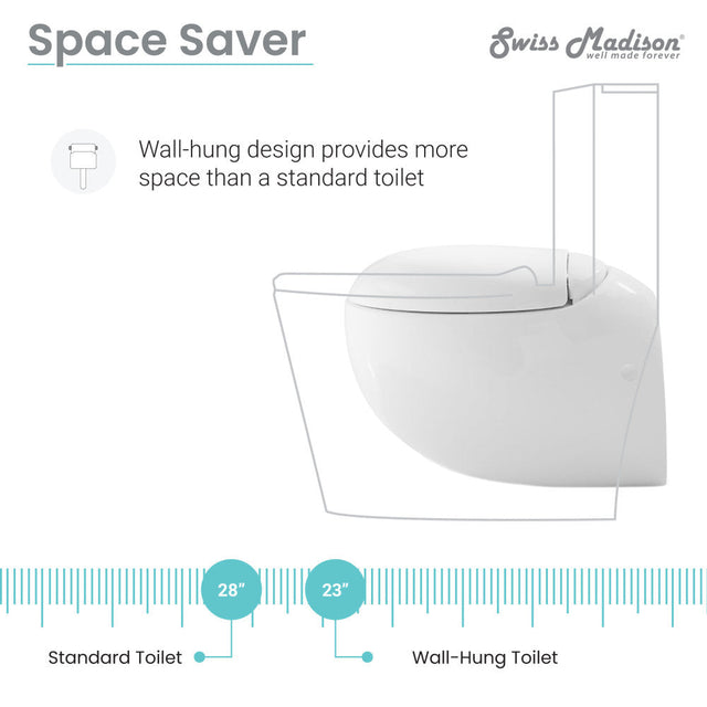 Plaisir Wall-Hung Elongated Toilet Bowl