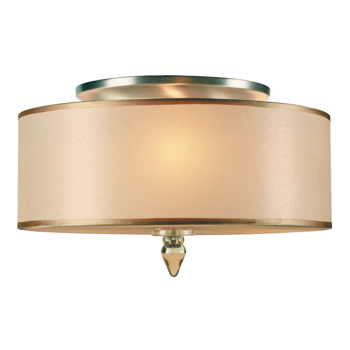 Luxo 3 Light Drum Shade Antique Brass Flush Mount 9503-AB