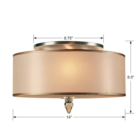 Luxo 3 Light Drum Shade Antique Brass Flush Mount 9503-AB